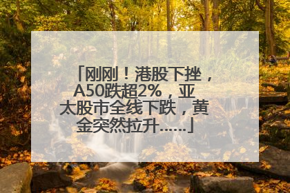 刚刚！港股下挫，A50跌超2%，亚太股市全线下跌，黄金突然拉升……