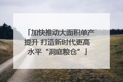 加快推动大面积单产提升 打造新时代更高水平“洞庭粮仓”