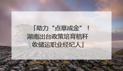 助力“点草成金”！湖南出台政策培育秸秆收储运职业经纪人