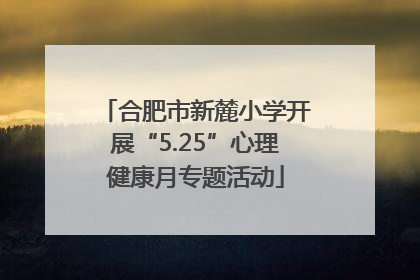 合肥市新麓小学开展“5.25”心理健康月专题活动
