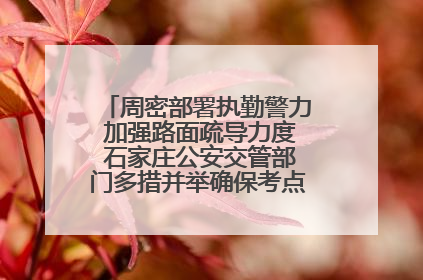 周密部署执勤警力 加强路面疏导力度 石家庄公安交管部门多措并举确保考点周边交通环境良好