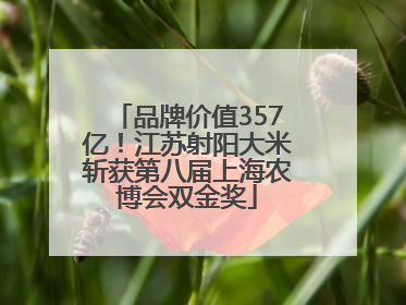 品牌价值357亿！江苏射阳大米斩获第八届上海农博会双金奖