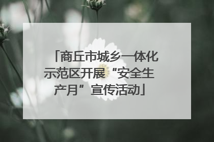 商丘市城乡一体化示范区开展“安全生产月”宣传活动
