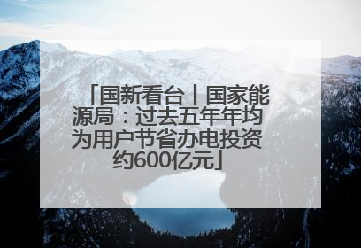 国新看台丨国家能源局：过去五年年均为用户节省办电投资约600亿元