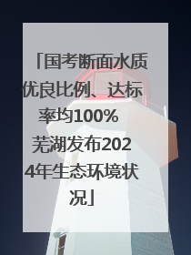 国考断面水质优良比例、达标率均100% 芜湖发布2024年生态环境状况