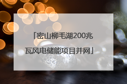 密山柳毛湖200兆瓦风电储能项目并网