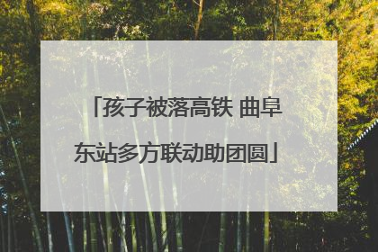孩子被落高铁 曲阜东站多方联动助团圆