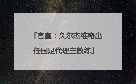 官宣：久尔杰维奇出任国足代理主教练