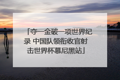 夺一金破一项世界纪录 中国队领衔收官射击世界杯慕尼黑站