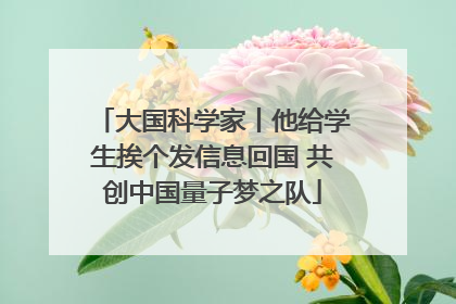 大国科学家丨他给学生挨个发信息回国 共创中国量子梦之队
