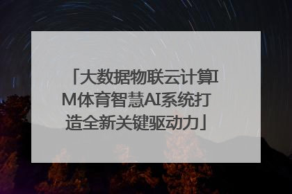 大数据物联云计算IM体育智慧AI系统打造全新关键驱动力