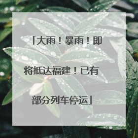 大雨！暴雨！即将抵达福建！已有部分列车停运