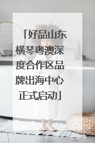 好品山东横琴粤澳深度合作区品牌出海中心正式启动