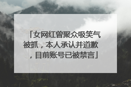 女网红曾聚众吸笑气被抓，本人承认并道歉，目前账号已被禁言