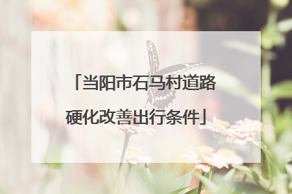 当阳市石马村道路硬化改善出行条件