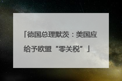 德国总理默茨：美国应给予欧盟“零关税”