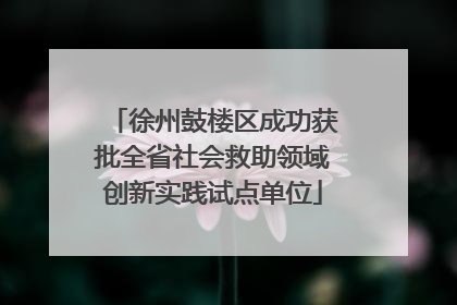 徐州鼓楼区成功获批全省社会救助领域创新实践试点单位