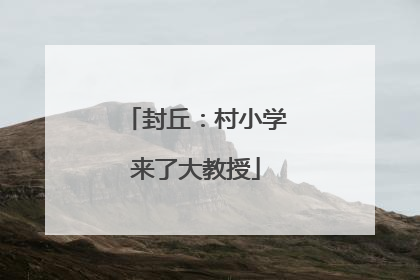封丘：村小学来了大教授
