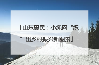 山东惠民：小绳网“织”出乡村振兴新图景