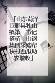 山东菏泽巨野县独山镇第一书记搭桥：山钢集团采购帮扶村西瓜助农增收