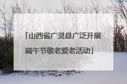 山西省广灵县广泛开展端午节敬老爱老活动