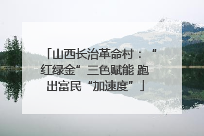 山西长治革命村：“红绿金”三色赋能 跑出富民“加速度”