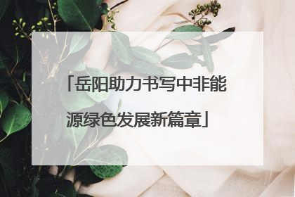 岳阳助力书写中非能源绿色发展新篇章