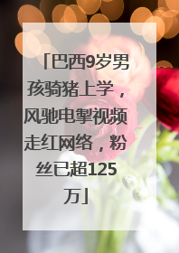 巴西9岁男孩骑猪上学，风驰电掣视频走红网络，粉丝已超125万