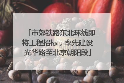 市郊铁路东北环线即将工程招标，率先建设光华路至北京朝阳段