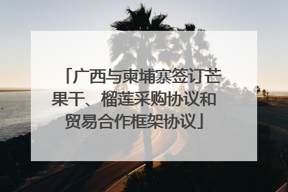 广西与柬埔寨签订芒果干、榴莲采购协议和贸易合作框架协议