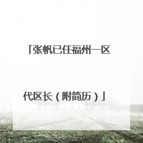 张帆已任福州一区代区长（附简历）