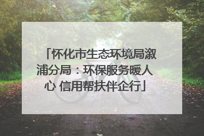 怀化市生态环境局溆浦分局：环保服务暖人心 信用帮扶伴企行