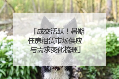 成交活跃！暑期住房租赁市场供应与需求变化梳理