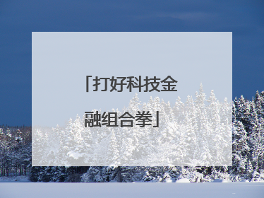 打好科技金融组合拳