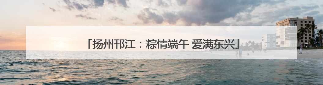 扬州邗江：粽情端午 爱满东兴