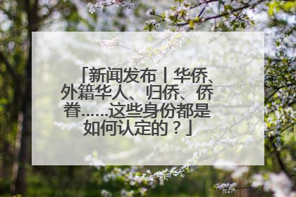 新闻发布丨华侨、外籍华人、归侨、侨眷……这些身份都是如何认定的？