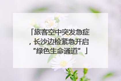 旅客空中突发急症，长沙边检紧急开启“绿色生命通道”