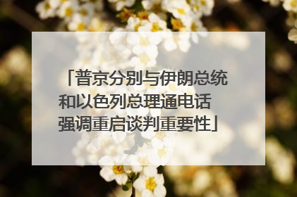 普京分别与伊朗总统和以色列总理通电话 强调重启谈判重要性