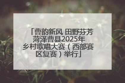曹韵新风 田野芬芳 菏泽曹县2025年乡村歌唱大赛（西部赛区复赛）举行