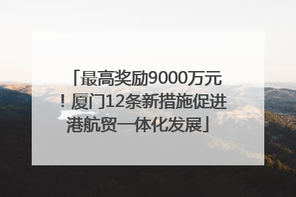 最高奖励9000万元！厦门12条新措施促进港航贸一体化发展
