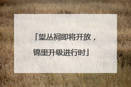 望丛祠即将开放，锦里升级进行时
