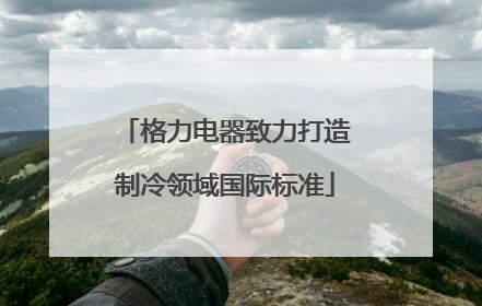 格力电器致力打造制冷领域国际标准