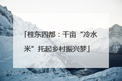 桂东四都：千亩“冷水米”托起乡村振兴梦