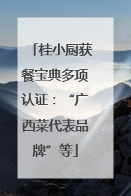 桂小厨获餐宝典多项认证：“广西菜代表品牌”等