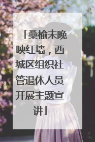 桑榆未晚映红墙，西城区组织社管退休人员开展主题宣讲