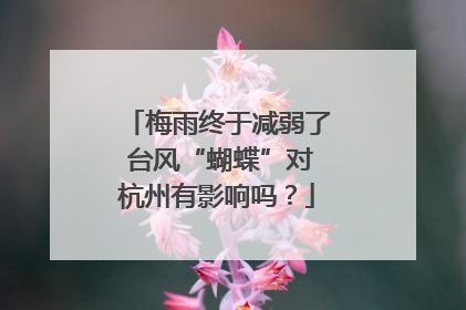 梅雨终于减弱了 台风“蝴蝶”对杭州有影响吗？