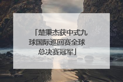 楚秉杰获中式九球国际巡回赛全球总决赛冠军