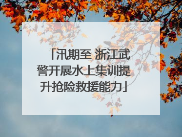 汛期至 浙江武警开展水上集训提升抢险救援能力