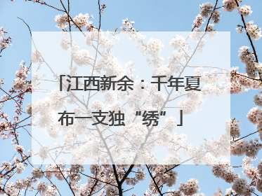 江西新余：千年夏布一支独“绣”