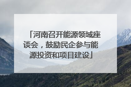 河南召开能源领域座谈会，鼓励民企参与能源投资和项目建设